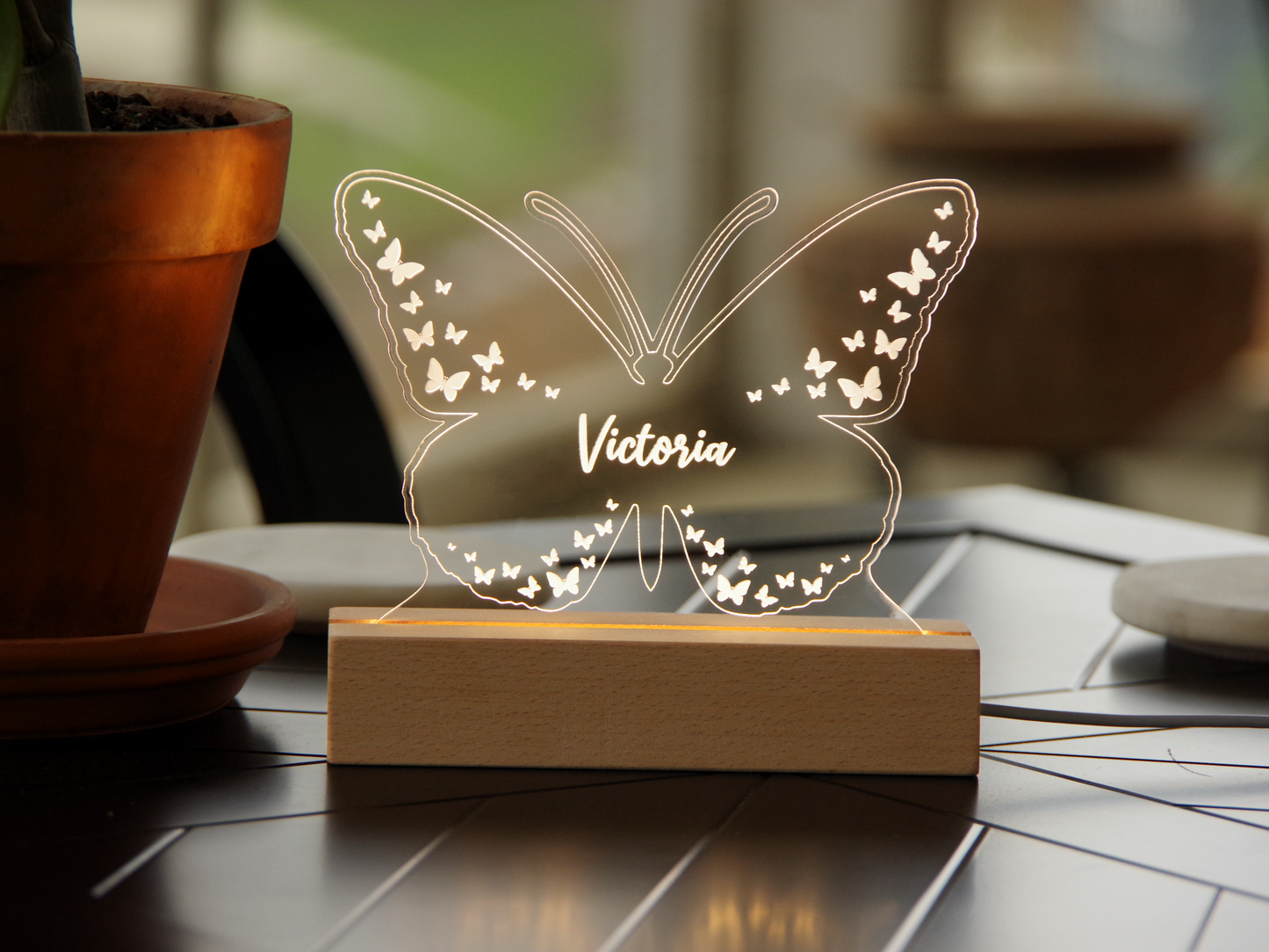 Night Light Personalized Butterfly Acrylic Light up Sign