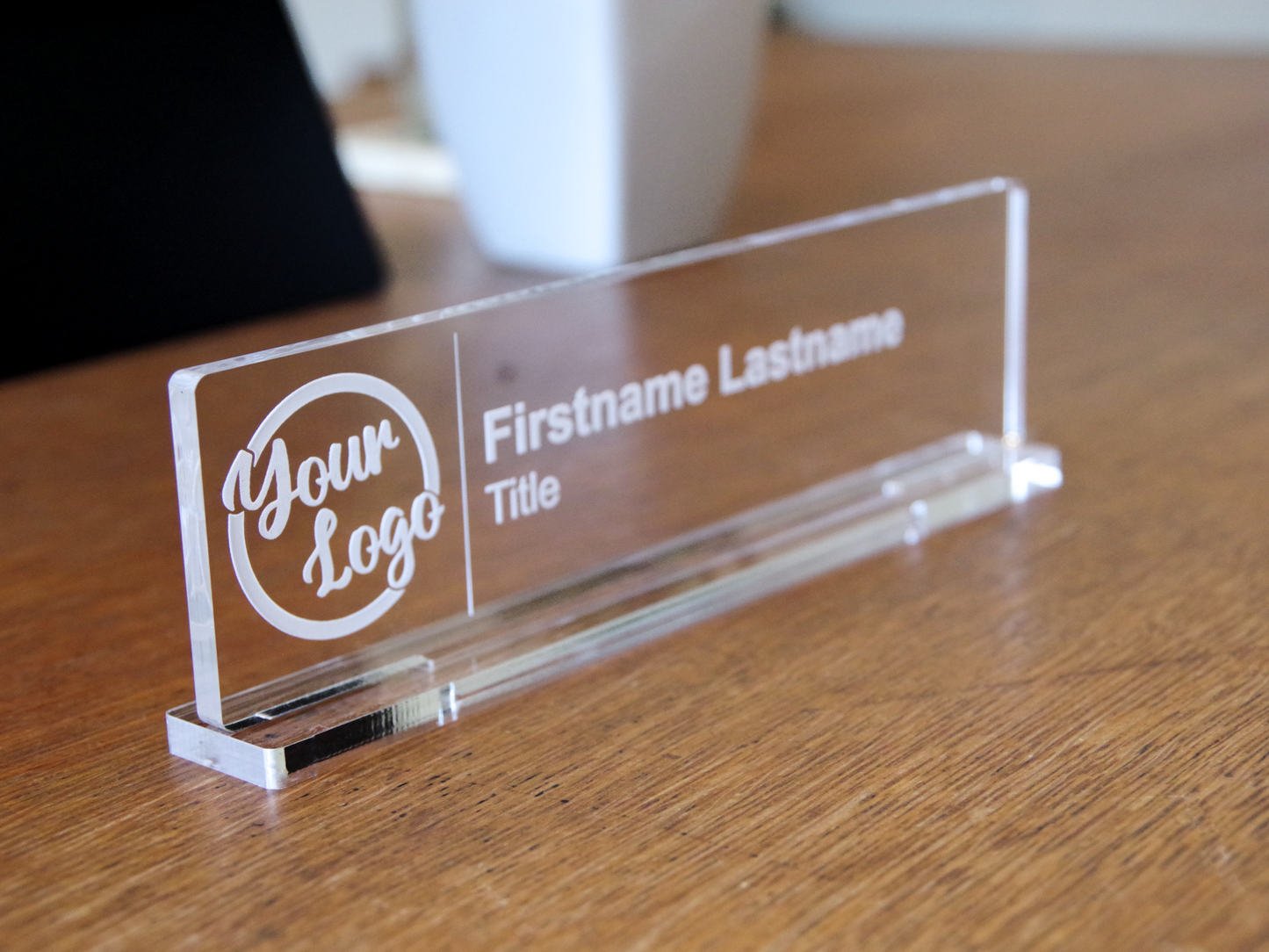 Desk Name Plate - Laser Engraved Acrylic