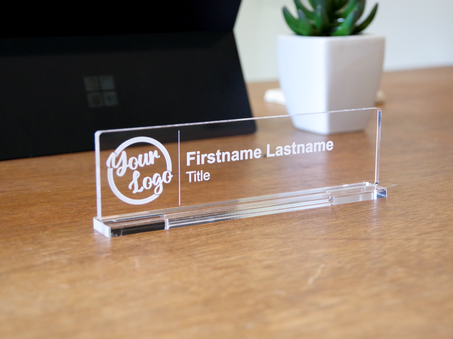 Desk Name Plate - Laser Engraved Acrylic