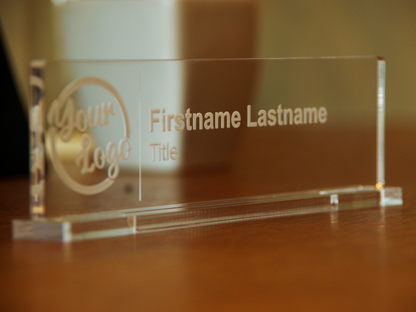 Desk Name Plate - Laser Engraved Acrylic