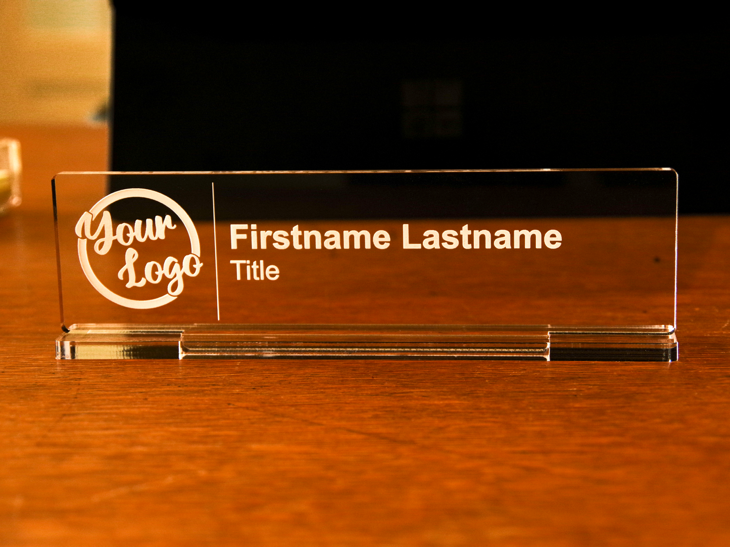 Desk Name Plate - Laser Engraved Acrylic