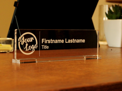 Desk Name Plate - Laser Engraved Acrylic