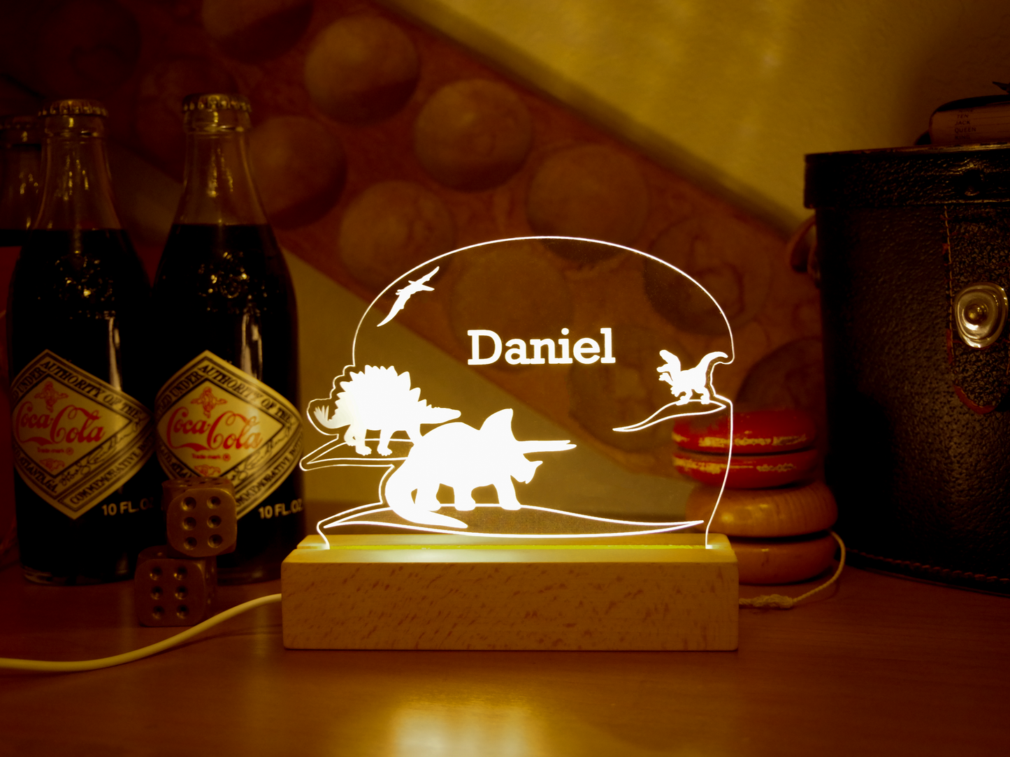 Personalized Dinosaur Acrylic Light up Sign