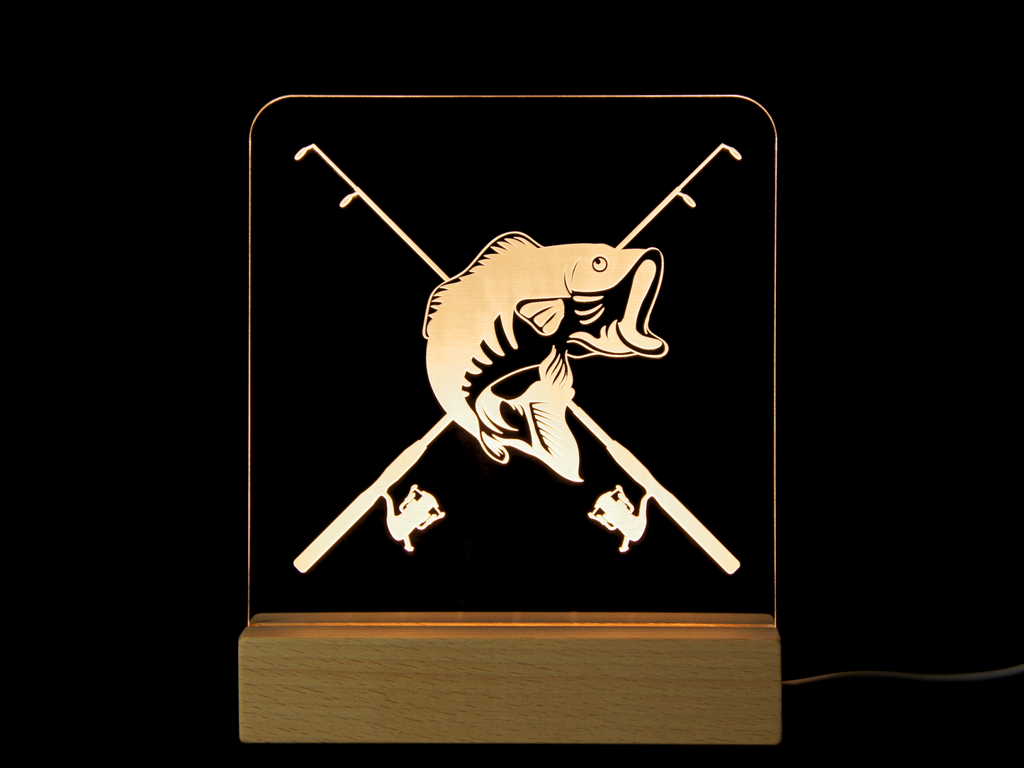 Fishing - Engraved Acrylic Light Up Sign