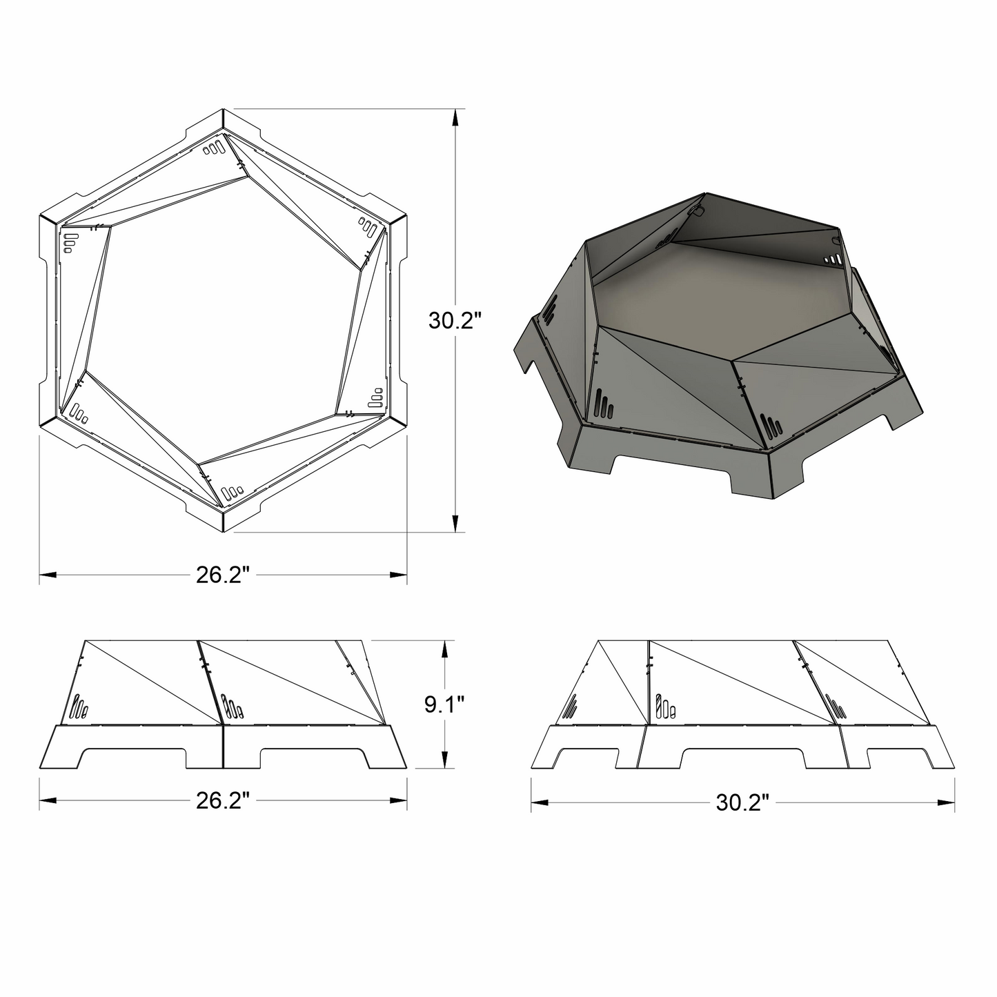 Hexagon Collapsible Fire Pit