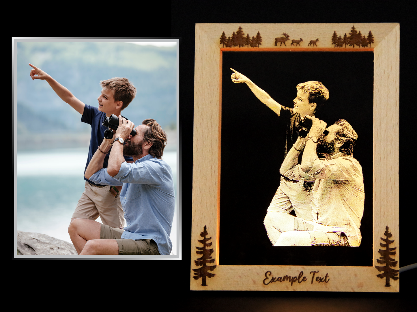 Personalized Photo Engraved Acrylic Light Up Frame