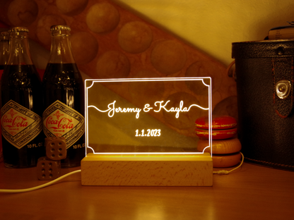 Rectangle - Personalized Acrylic Light Up Sign