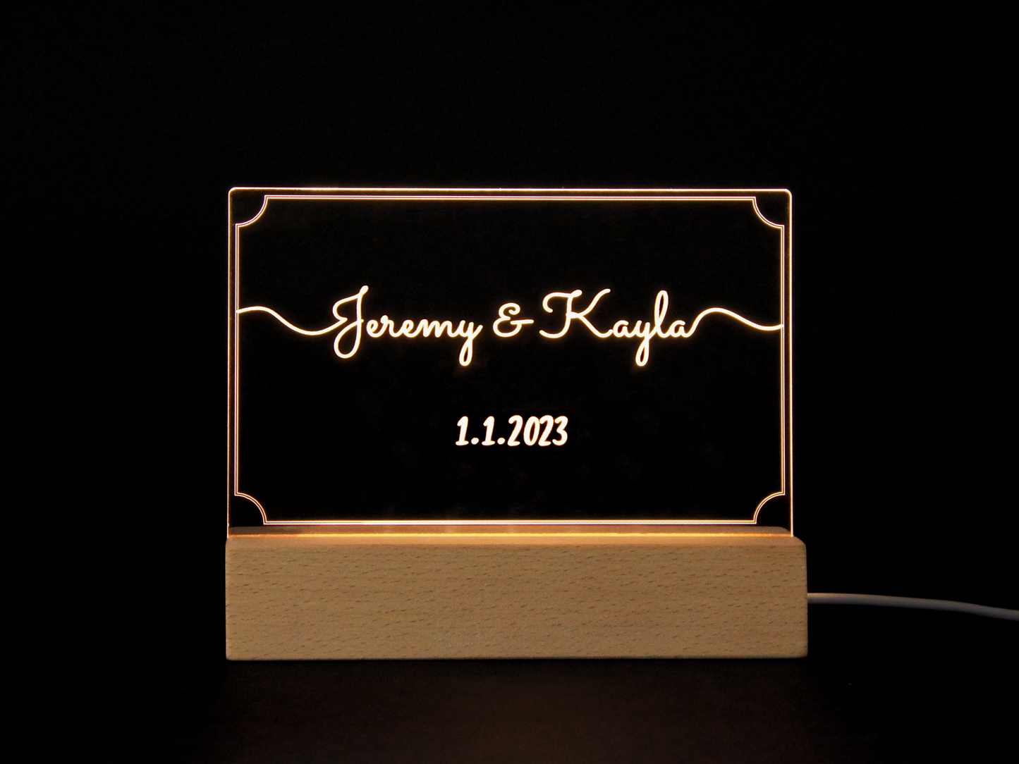 Rectangle - Personalized Acrylic Light Up Sign