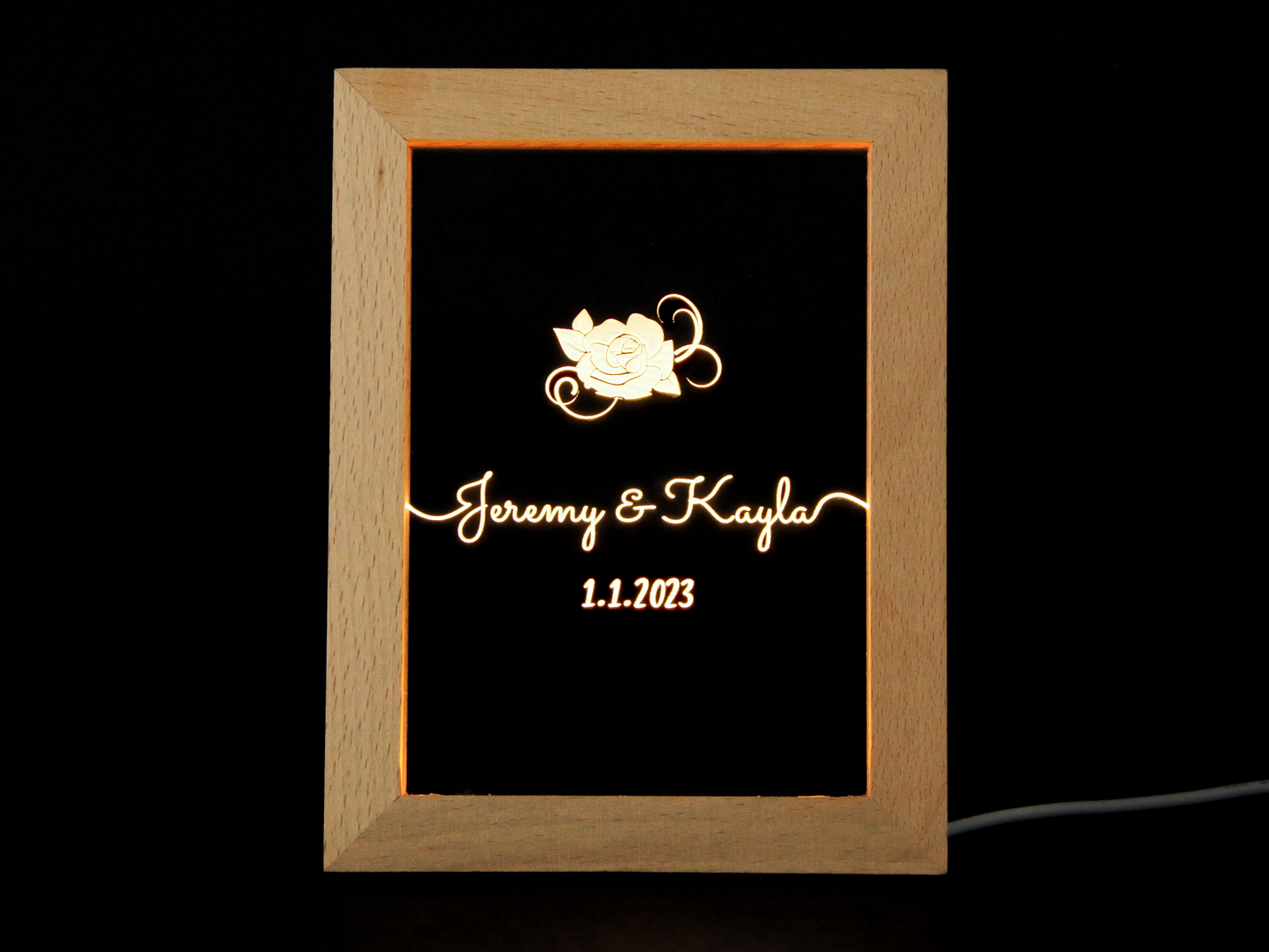 Personalized Engraved Acrylic Light Up Frame - Line Art