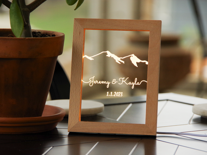 Personalized Engraved Acrylic Light Up Frame - Line Art