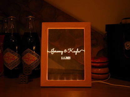 Personalized Engraved Acrylic Light Up Frame - Line Art