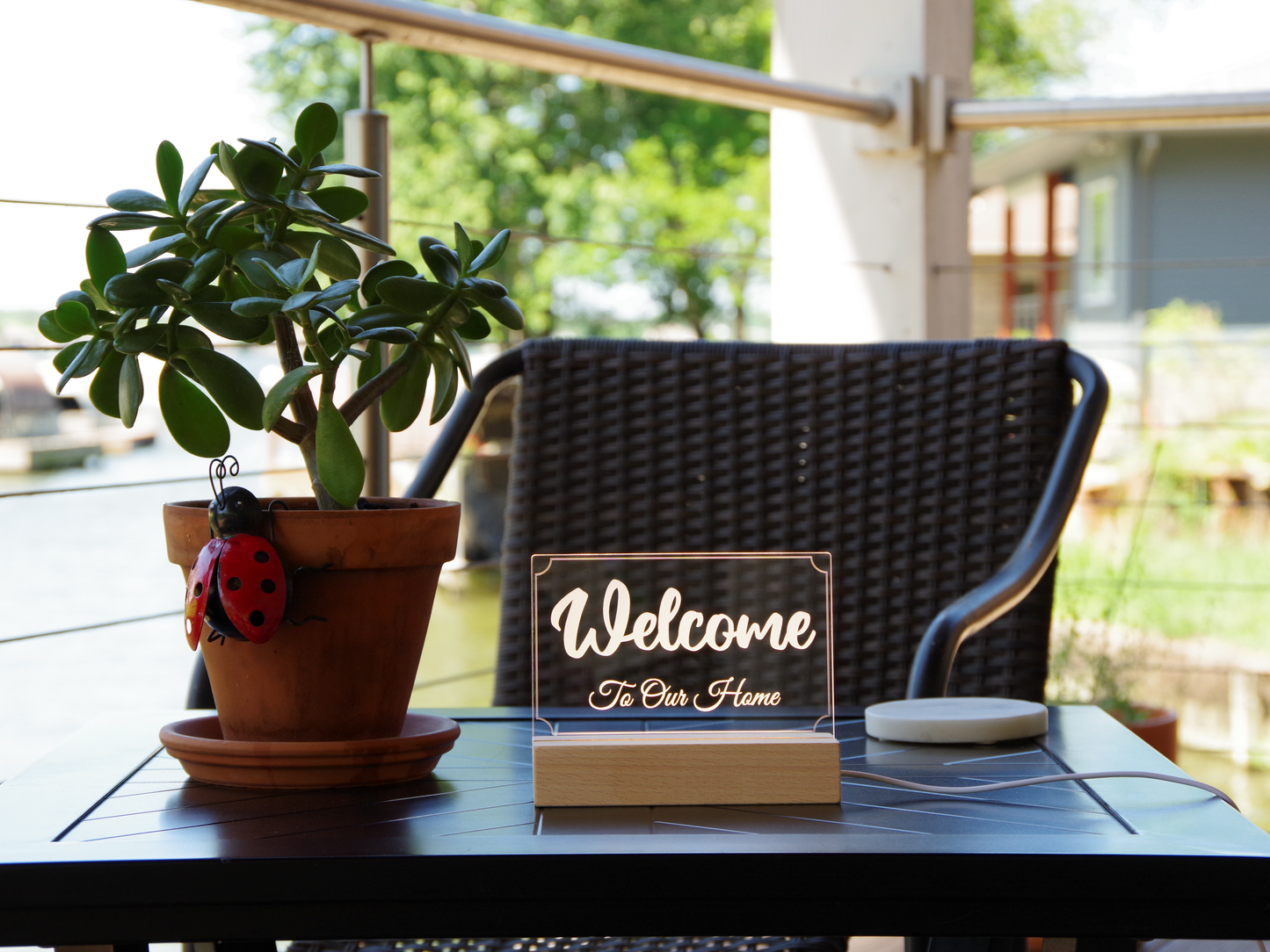 Welcome To Our Home - Engraved Acrylic Light Up Sign