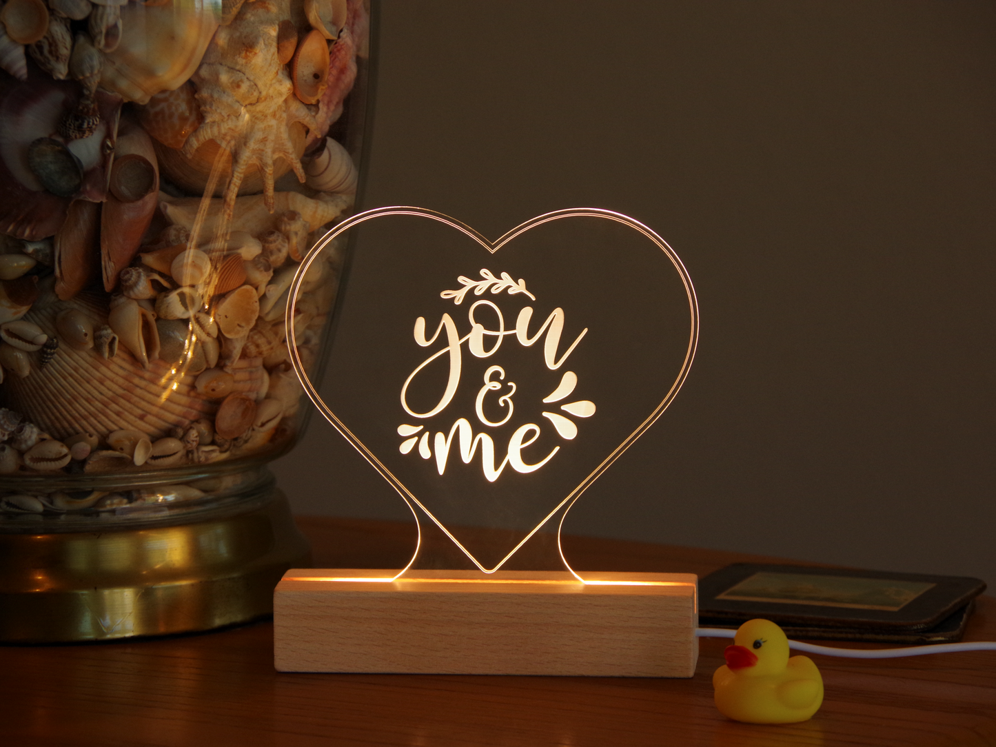 Night Light Engraved Acrylic Light Up Sign - You and Me